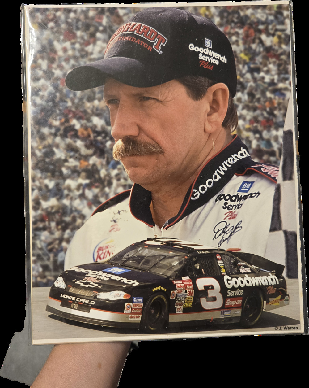 Dale Earnhardt 3 Goodwrench Service Plus 8x10 Photo J. Warren Monte Carlo NASCAR